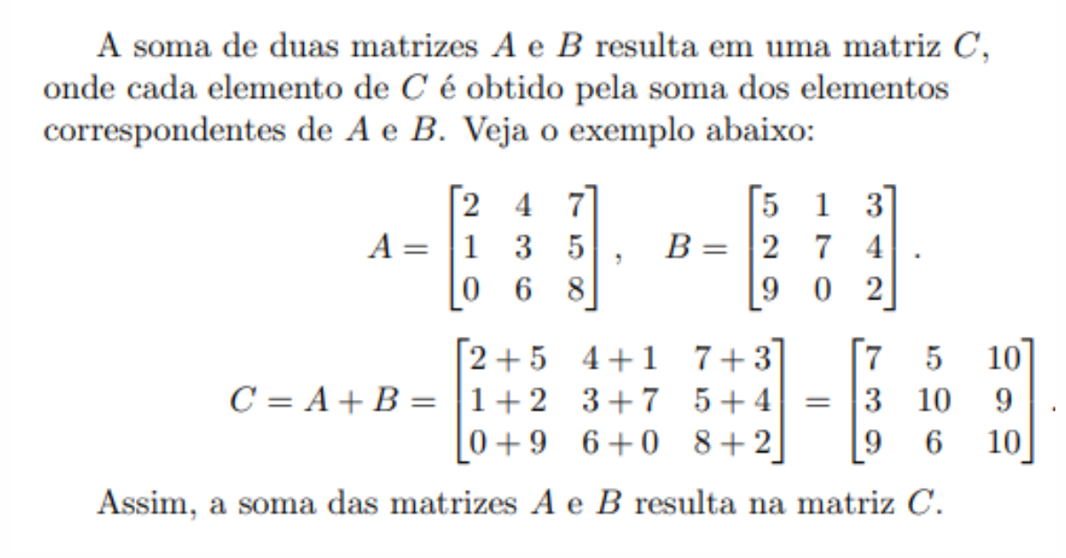 Ilustração da Adição de Matrizes