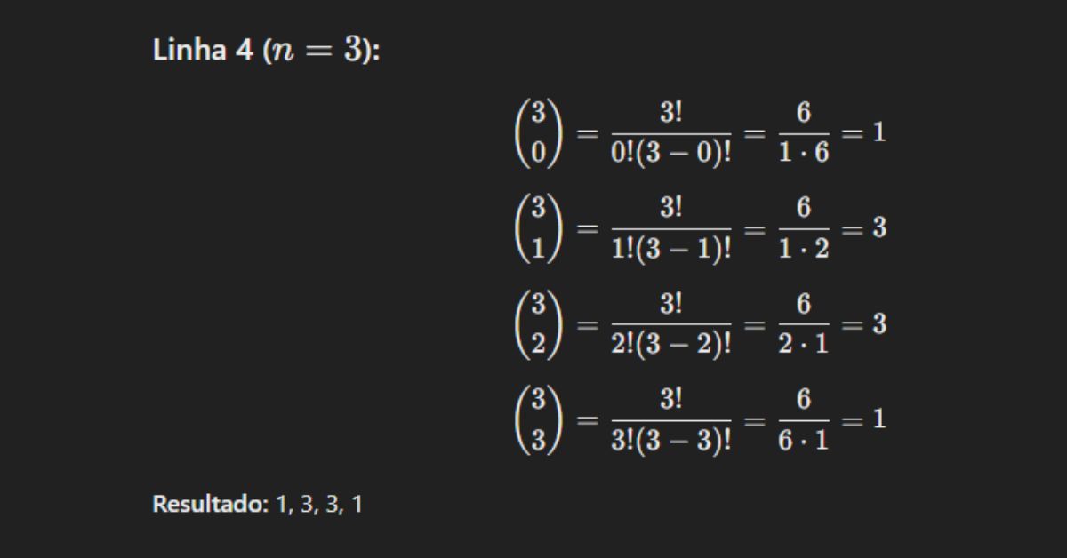 Gráfico representando o desenvolvimento binomial